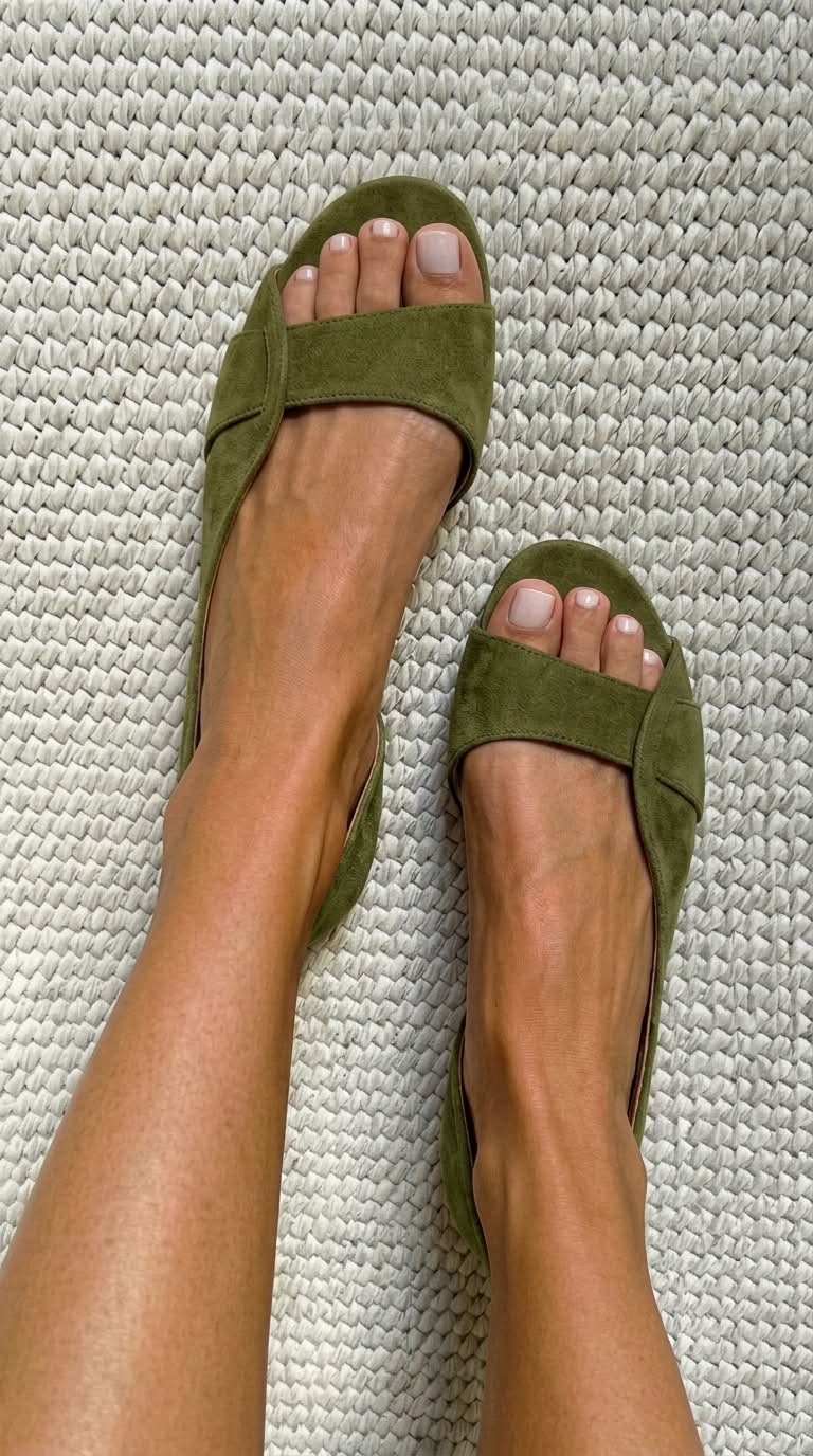 Suede Sandals with Back Strap and Open Toe