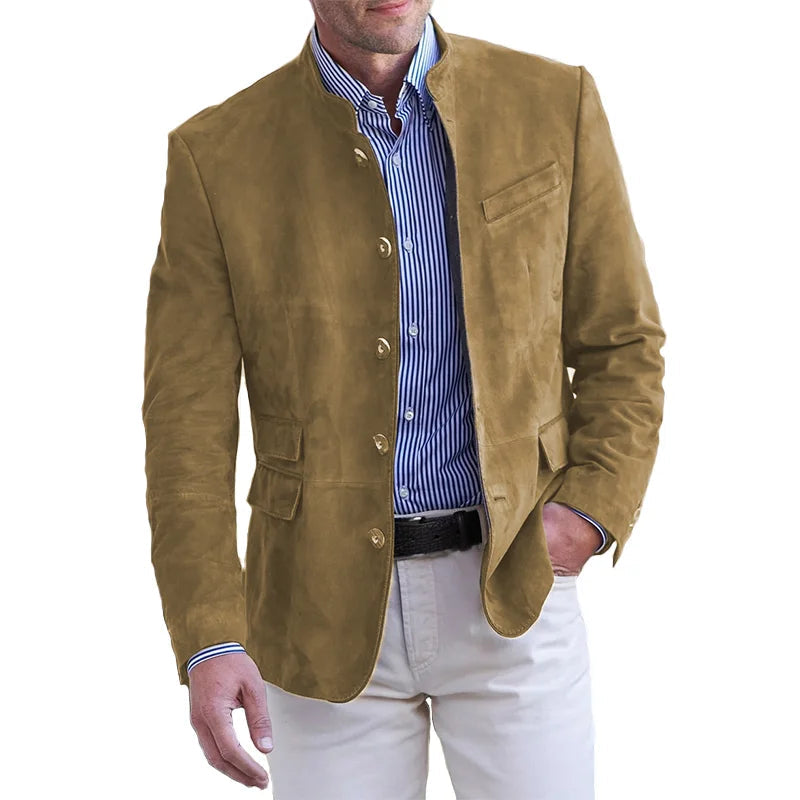 Robert – Long Sleeve Jacket with Multiple Pockets and Button Closure