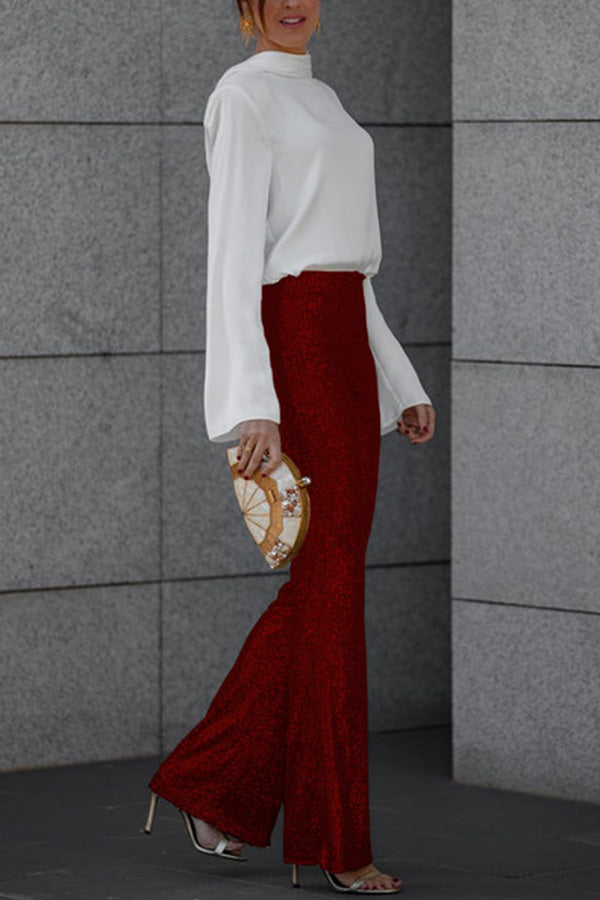 Naila - Flared leggings with high waist and sparkling details