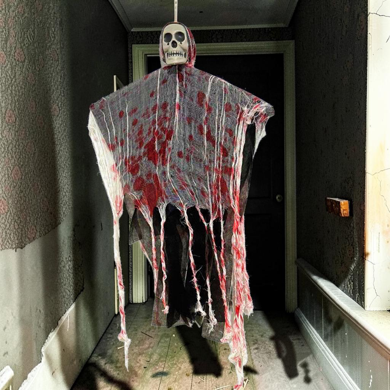Decoración de fantasma con calavera colgante para Halloween