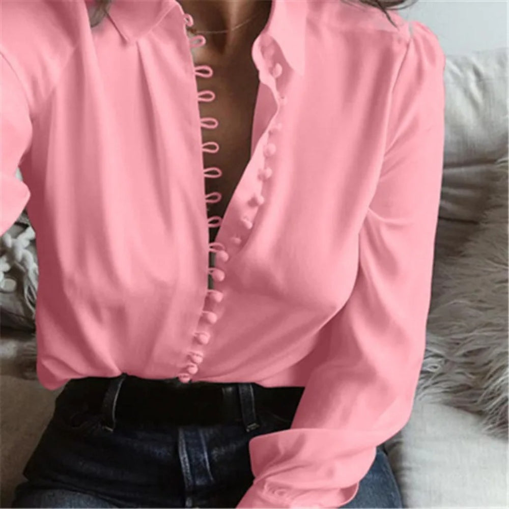 Colette - Bluza elegantă cu închidere cu nasturi în față și mâneci lungi