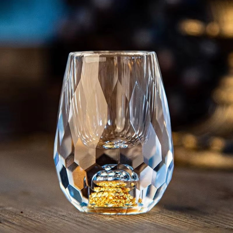 SipAura – Verre en cristal fait main avec détails dorés