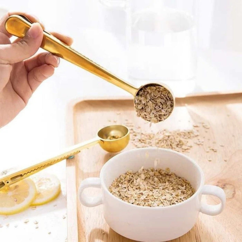 BrewMate – Cuillère doseuse pour café avec clip de fermeture