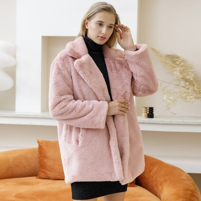 Emma - Jacket with Long Sleeves, Side Pockets, and Notched Collar