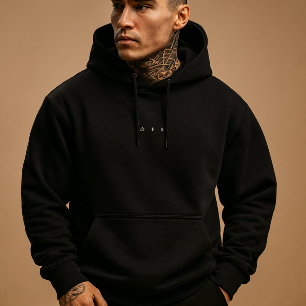 Jeroen – Oversize'owa bluza z kapturem na sznurki i kieszeniami