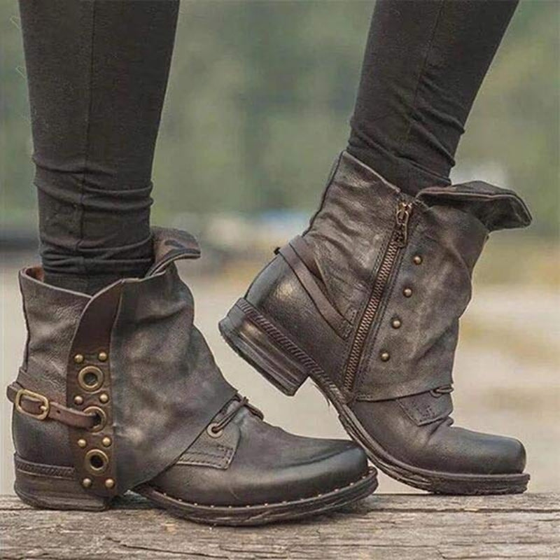 Norah – Bottines antidérapantes avec boucle réglable et fermeture éclair