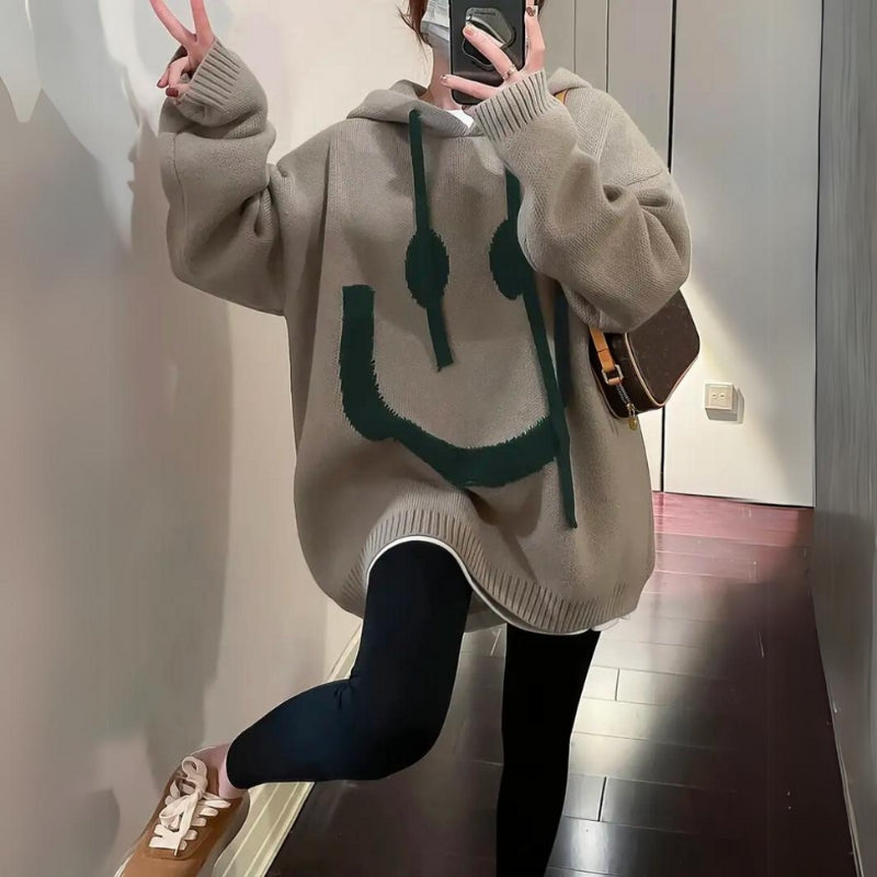 Hannah - Felpa oversize a manica lunga con cappuccio regolabile