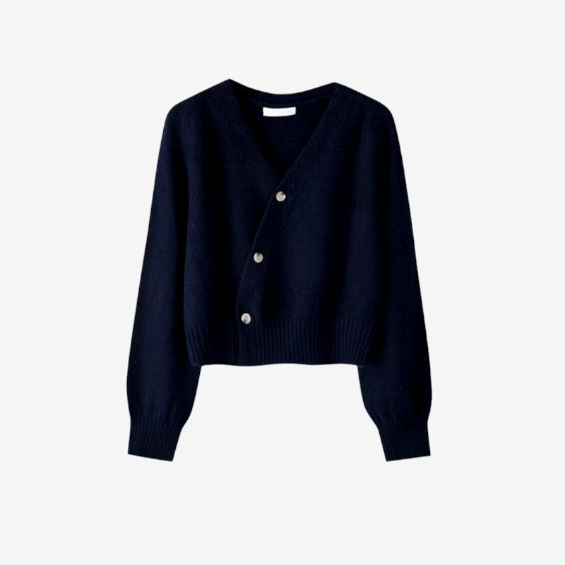 Amelia – Long Sleeve Cardigan with V Neck and Buttons