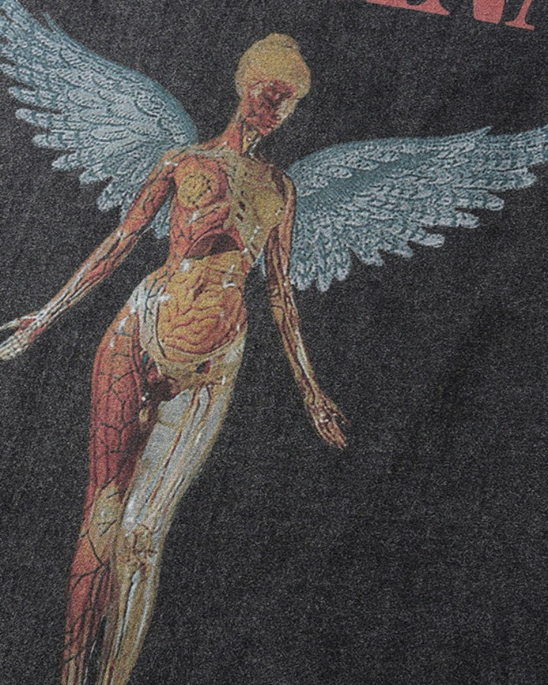 Riley – Stylowy T-shirt z krótkimi rękawami, okrągłym dekoltem i efektownym nadrukiem 3D