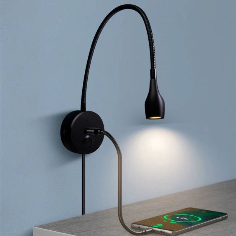 LumaFlex – Lampă de perete LED cu cap reglabil și design portabil