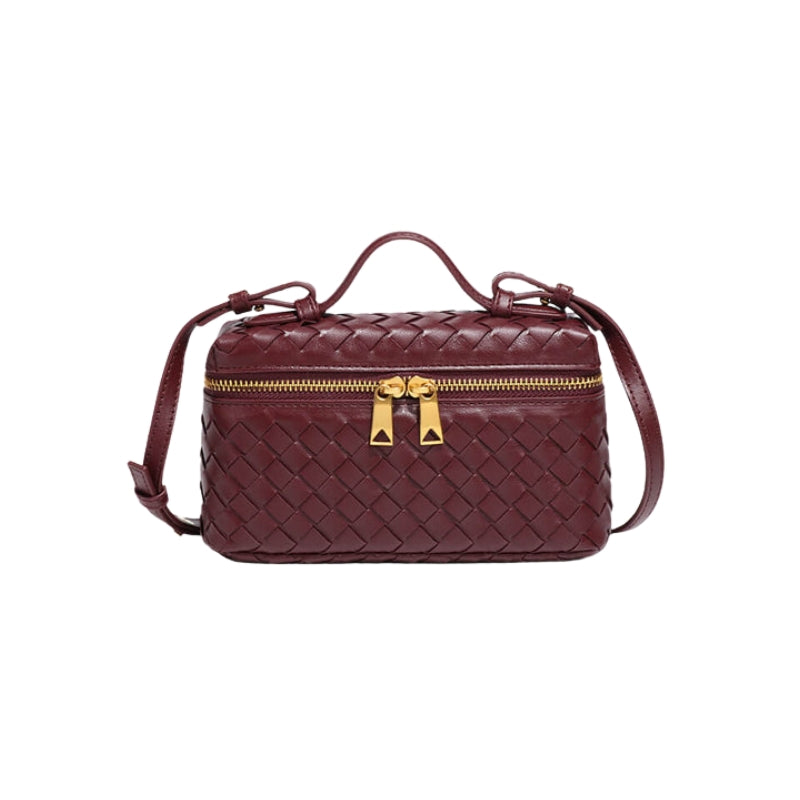 Clara – Prošívaná kožená crossbody kabelka s nastavitelným popruhem