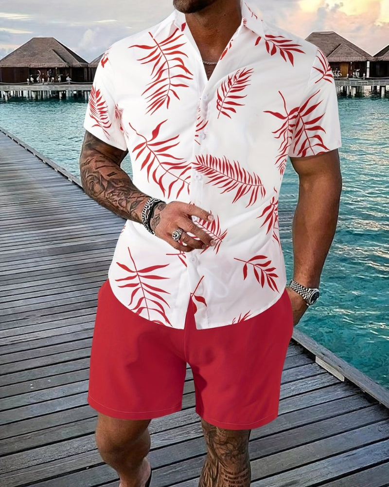 Logan – Stylish two-piece set with floral shirt and comfortable shorts