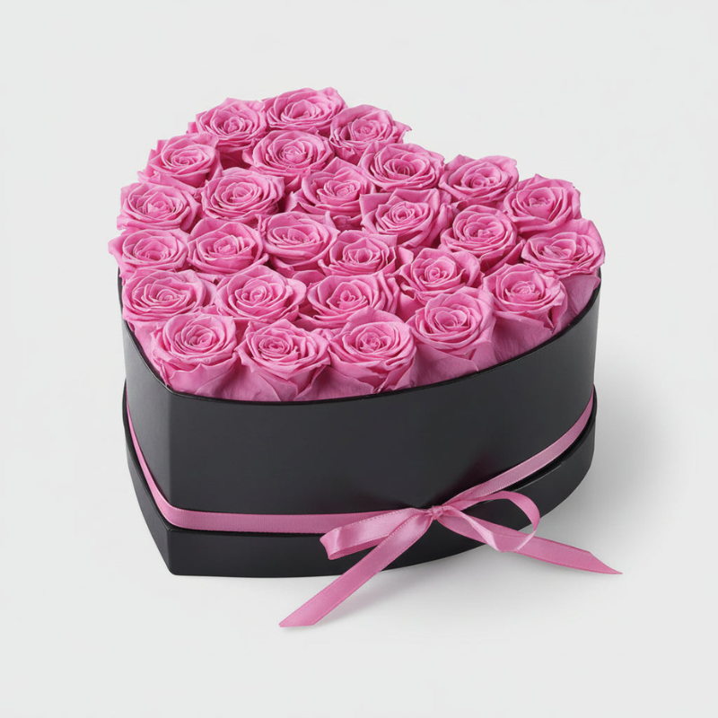 Regalo per la Festa della Mamma | Scatola di Fiori di Rosa a Forma di Cuore