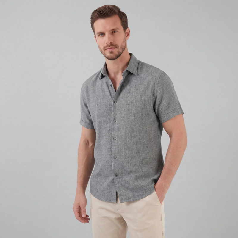 Men's Long Sleeve Button-Front Shirt
