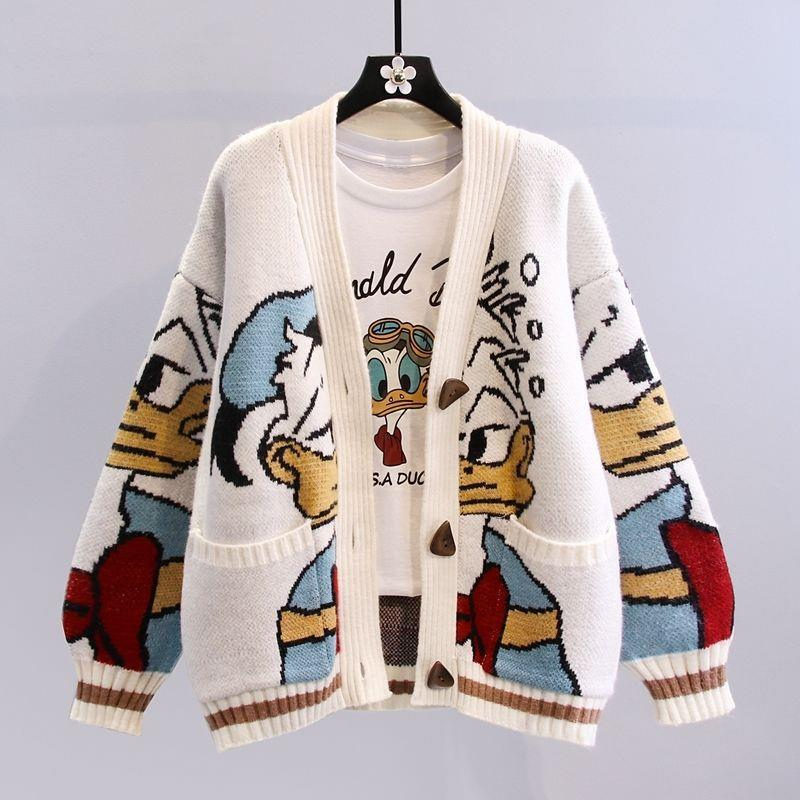 Demi - Long Sleeve Printed Cardigan with Button Closure