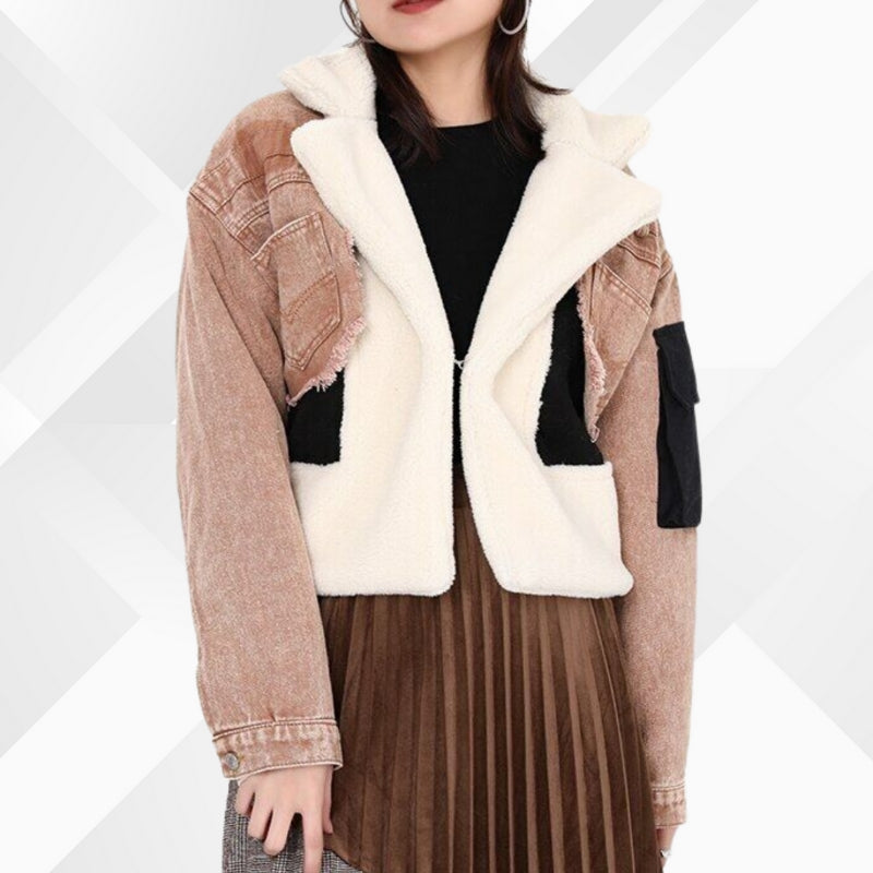 Anna – Veste à manches longues avec col tailleur et fermeture à boutons
