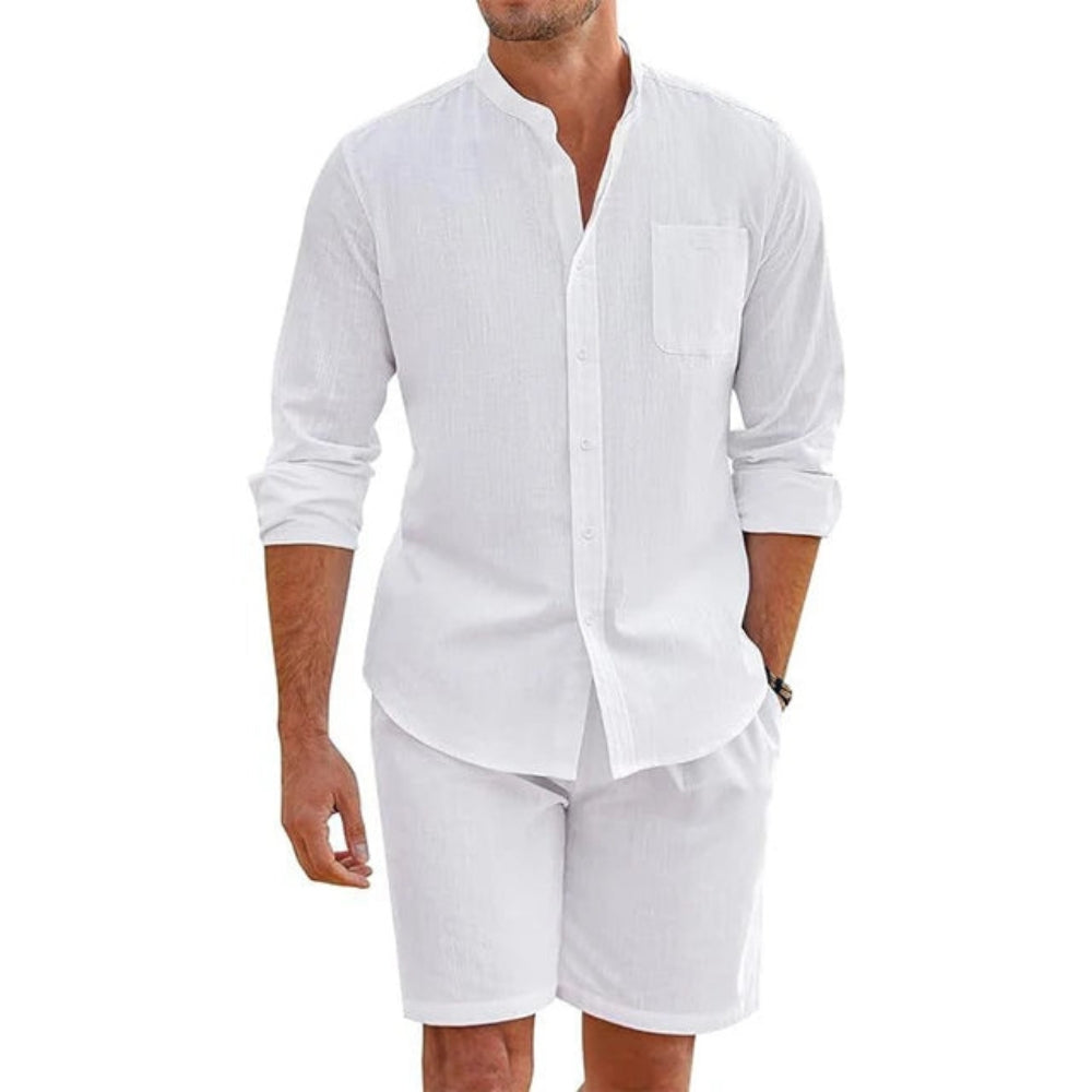 Zayn – Ensemble deux pièces stylé avec chemise à manches longues et short décontracté