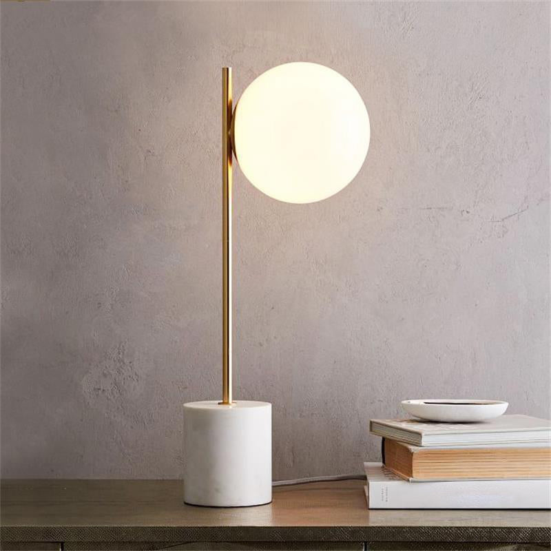 LumaGlow – Lampe de bureau rechargeable avec abat-jour rond en forme de boule