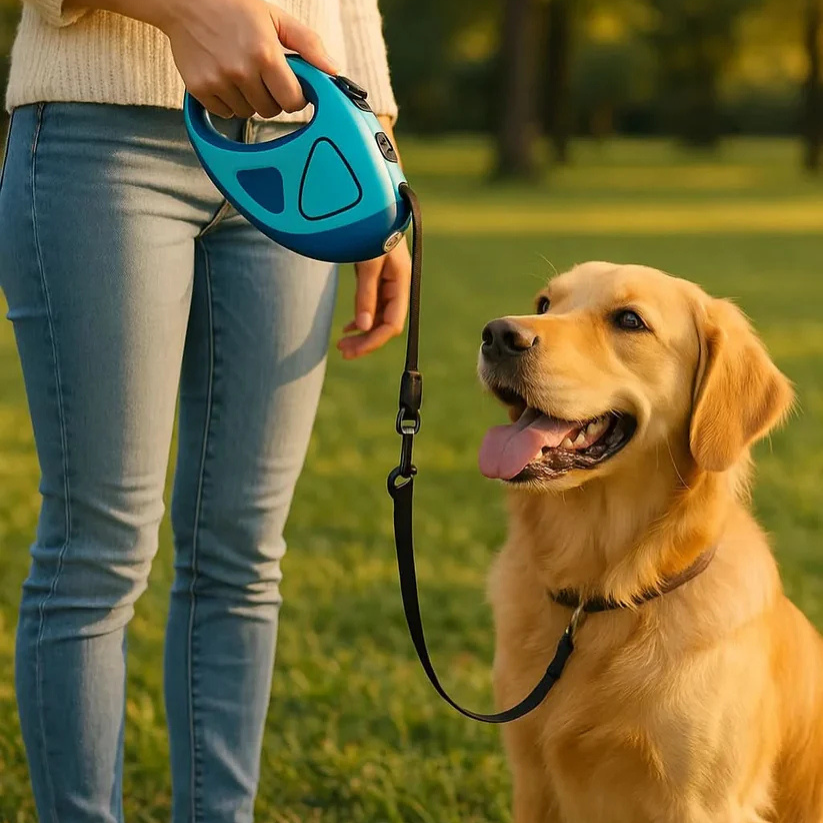 LumiLeash – Automatische intrekbare hondenriem met LED-licht