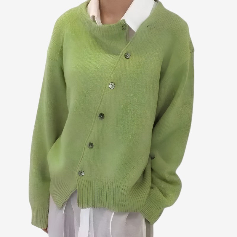 Dámský oversized kardigan s knoflíky vpředu