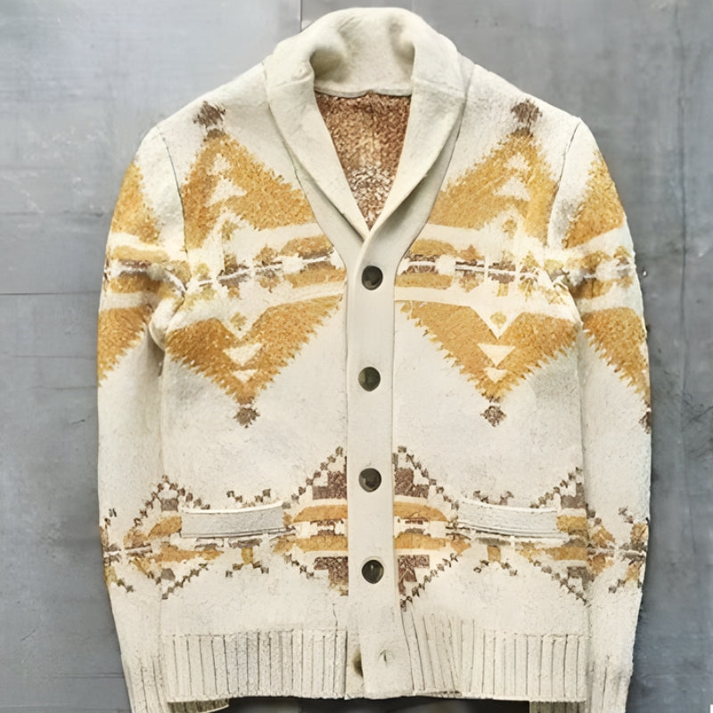 Harry – Cardigan imprimat cu mânecă lungă și nasturi