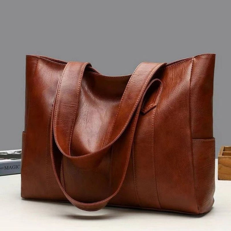 Sienna - Sac à bandoulière avec large sangle et grande capacité | Compartiment principal spacieux pour le transport quotidien | Taille standard | Noir, Marron