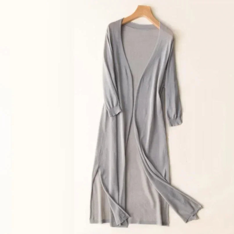 Cardigan lungo aperto davanti donna, modello ampio