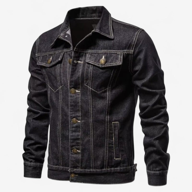 Ryder – Veste en jean classique avec fermeture à boutons