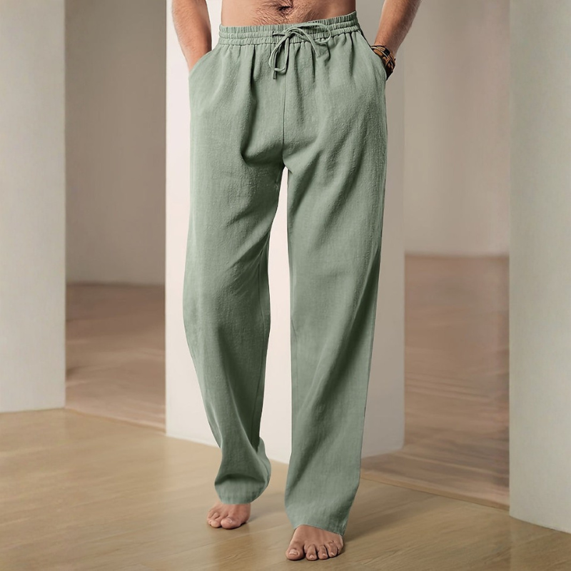 Elastic Waist Pants with Adjustable Drawstring