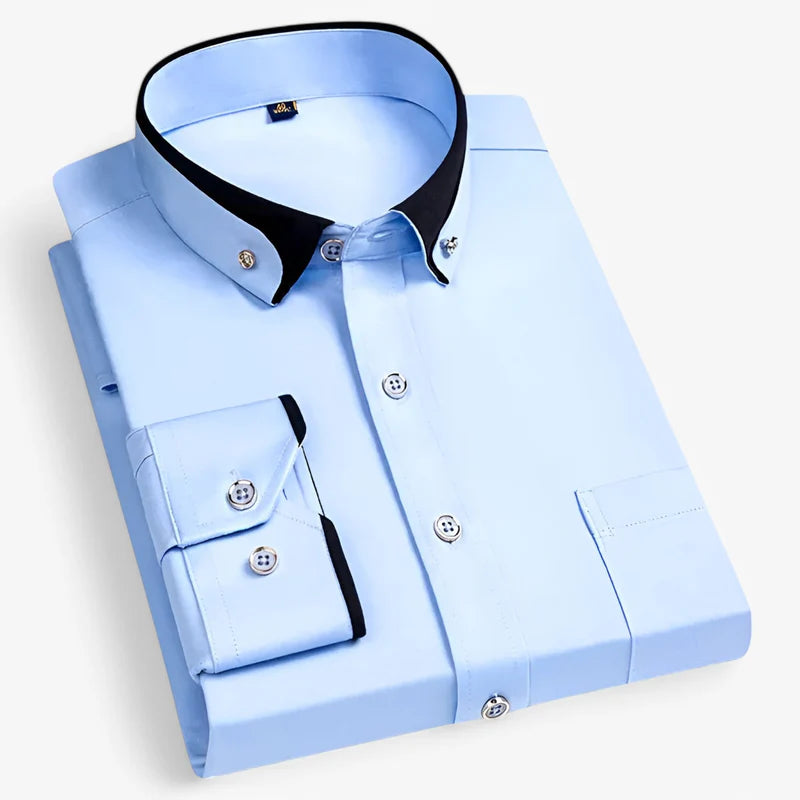 Bruce - Cămașă elegantă cu mâneci lungi, închidere cu nasturi și guler clasic
