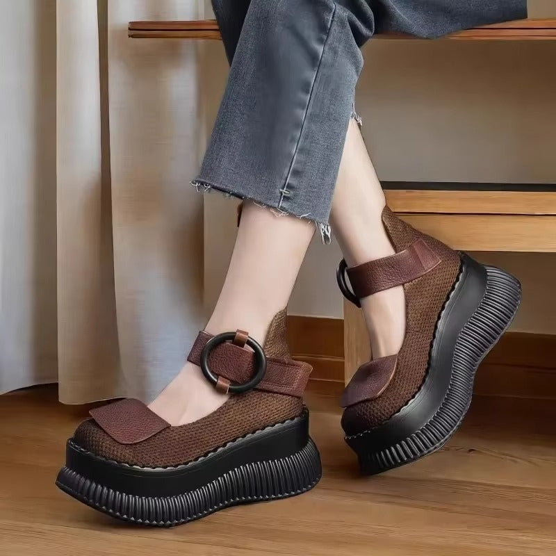 Mina - High heel shoes with buckle straps and non-slip design