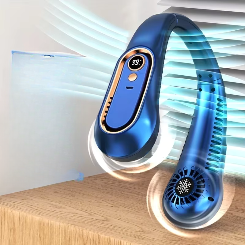 Ventilatore da collo indossabile con display digitale