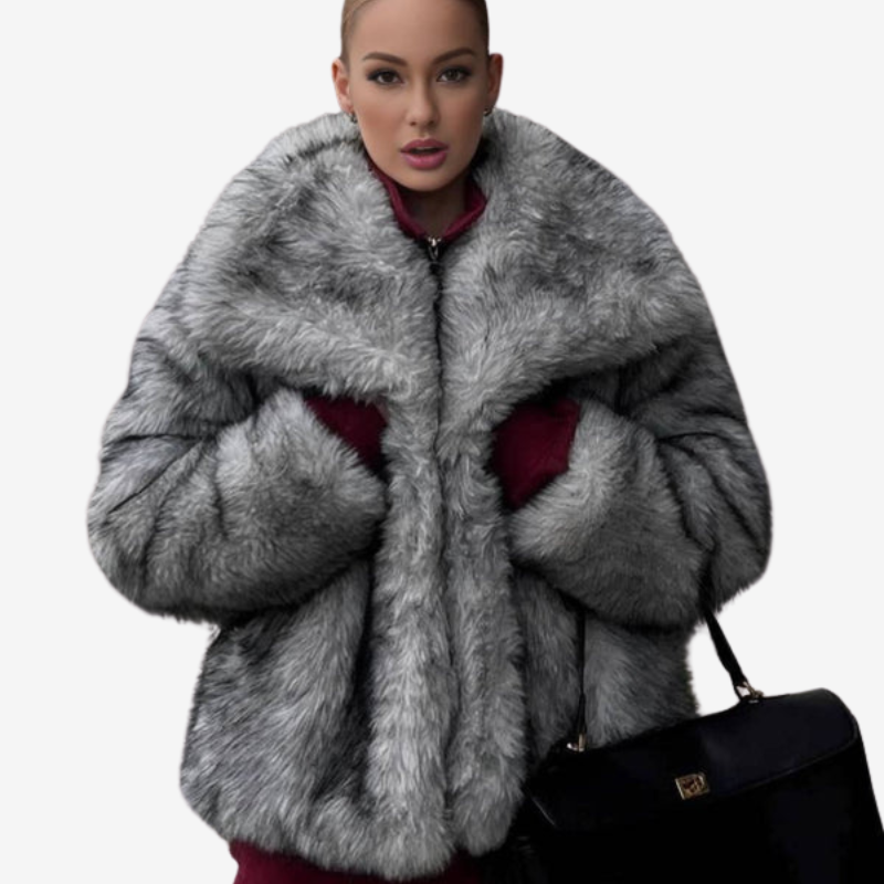 Nova - Long Sleeve Oversized Coat with Lapel Collar