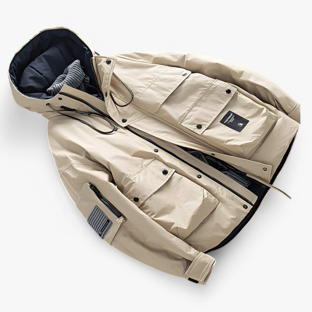 CuffLock - Men's Winter Parka With Removable Hood And Multiple Pockets