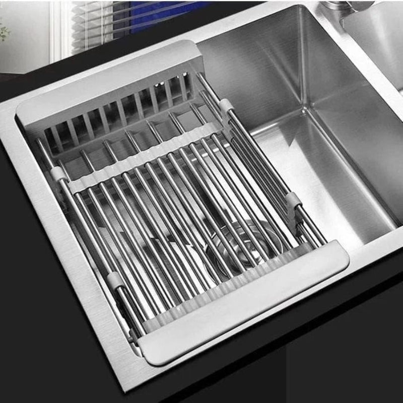 DripNest – Uscător versatil pentru vase cu compartimentare reglabilă și design compact pentru chiuvetă