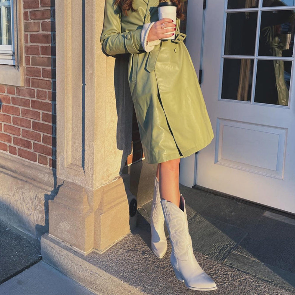 Bella – Bottes de cowboy élégantes avec fermeture éclair latérale et semelle texturée