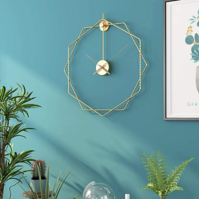 HexaTime – Hexagonal Wall Clock with Double Frame and Decorative Design