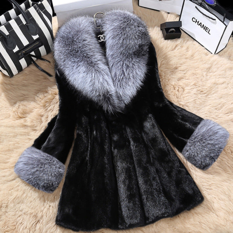Michelle - Cappotto a maniche lunghe con linea a trapezio e scollo a V