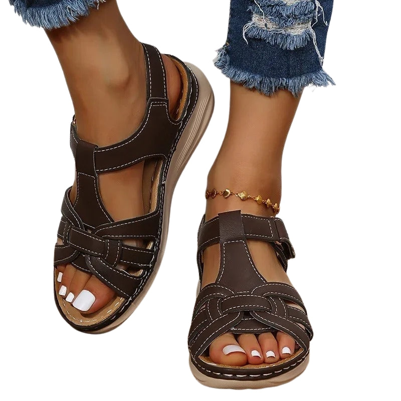 Aria – Sandales à Bride en T avec Détails de Nœuds et Bride de Cheville Ajustable