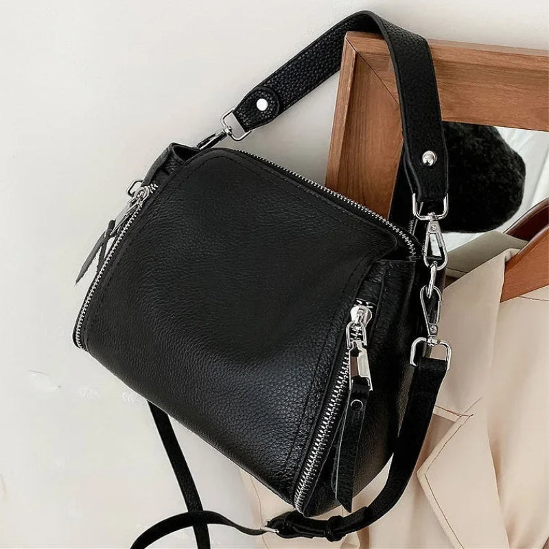 Reagan – Handbag with Multiple Zipper Closures and Shoulder Strap
