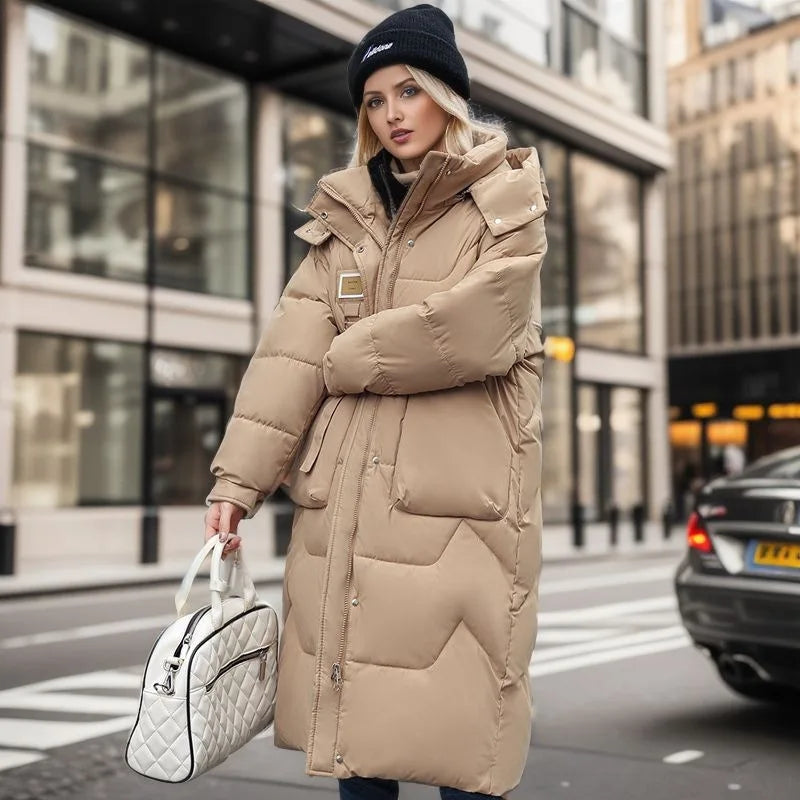 Ashley – Long Sleeve Quilted Jacket with Hood and Zipper Closure
