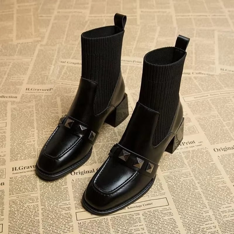 Naomi – Ghete până la gleznă slip-on cu vârf rotund
