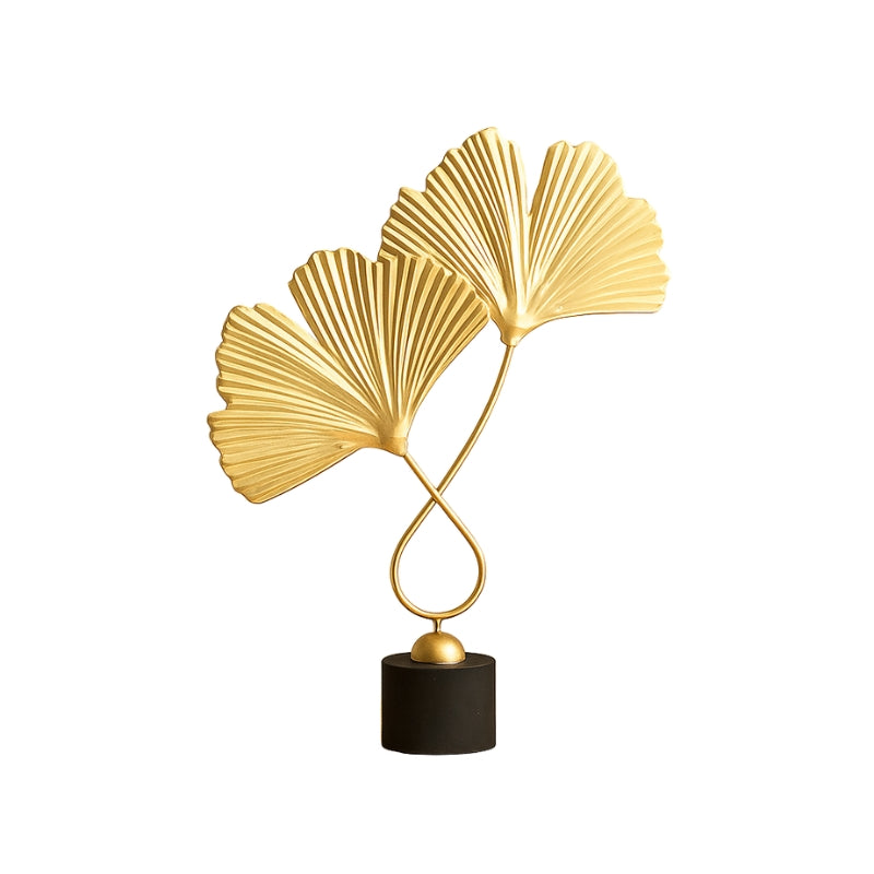 GoldenGrove - Sculptură de frunze cu siluetă în formă de evantai și suprafață netedă cu nervuri