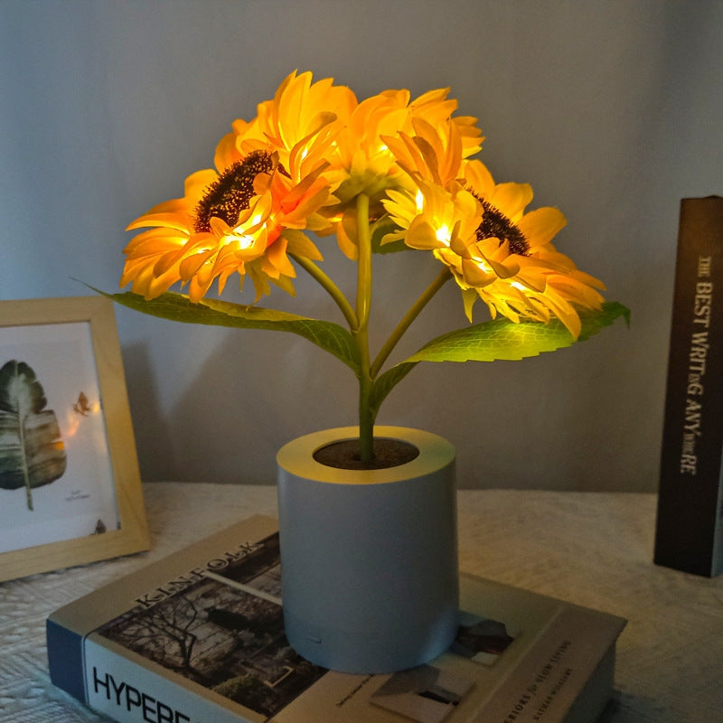 FloraGlow – USB dobíjecí LED noční lampa ve tvaru slunečnice pro dekorativní atmosféru