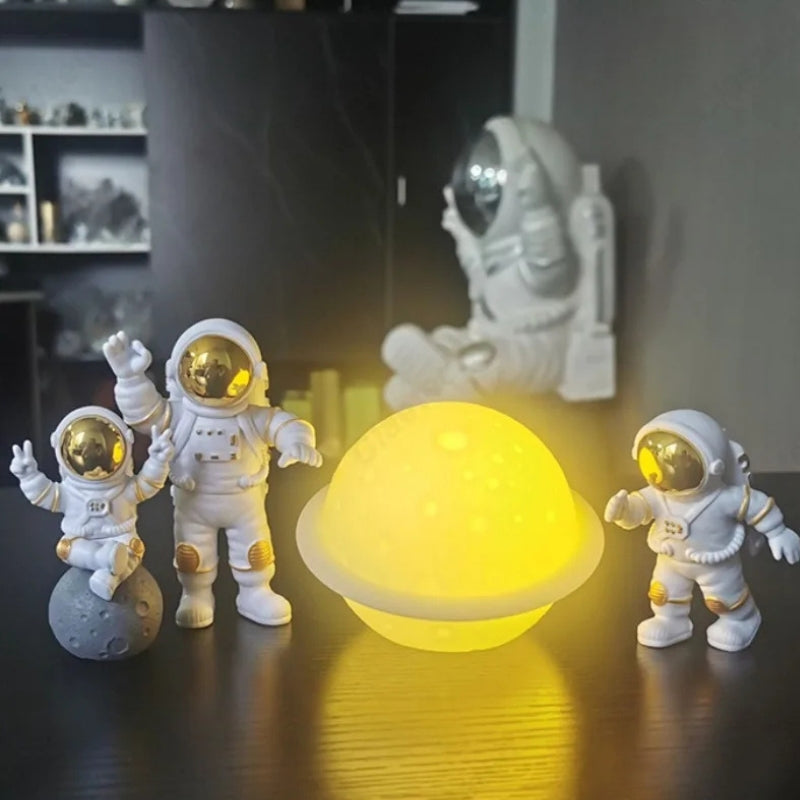 AstroLume – Kreatywne światło z figurką astronauty i planety do dekoracyjnej atmosfery