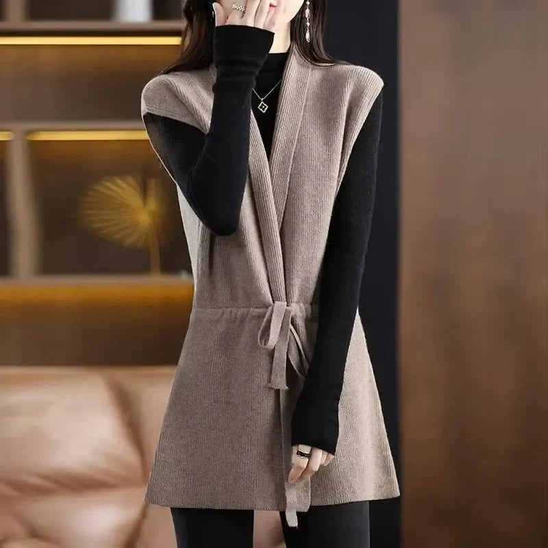 Amelie – Sleeveless Vest with Adjustable Belt