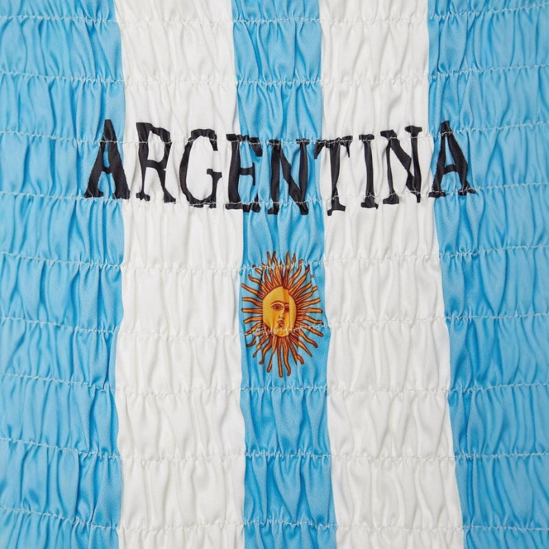 Zoey - Smocked T-Shirt with Argentinian Design and Embroidery