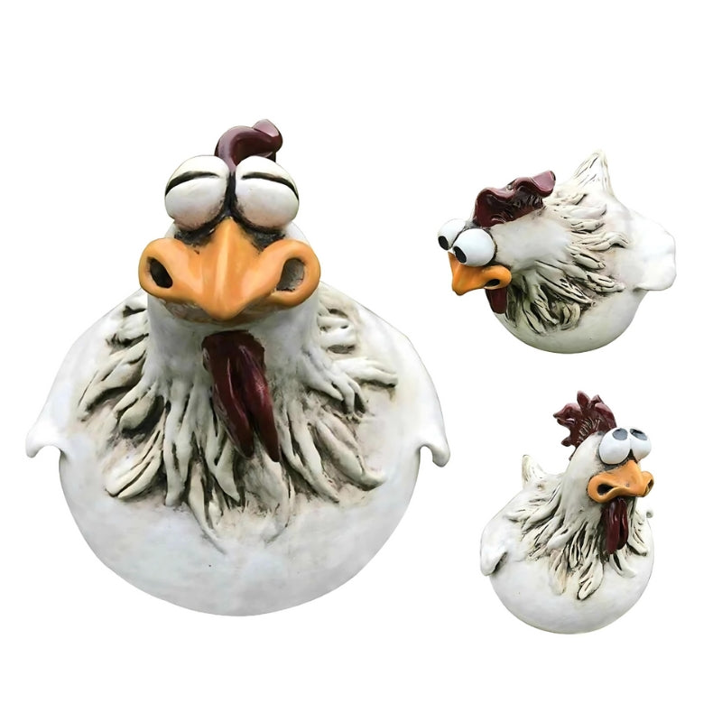 GardenPeep - Figurka kurczaka do ogrodu o uroczym wyrazie i zabawnym wzornictwie