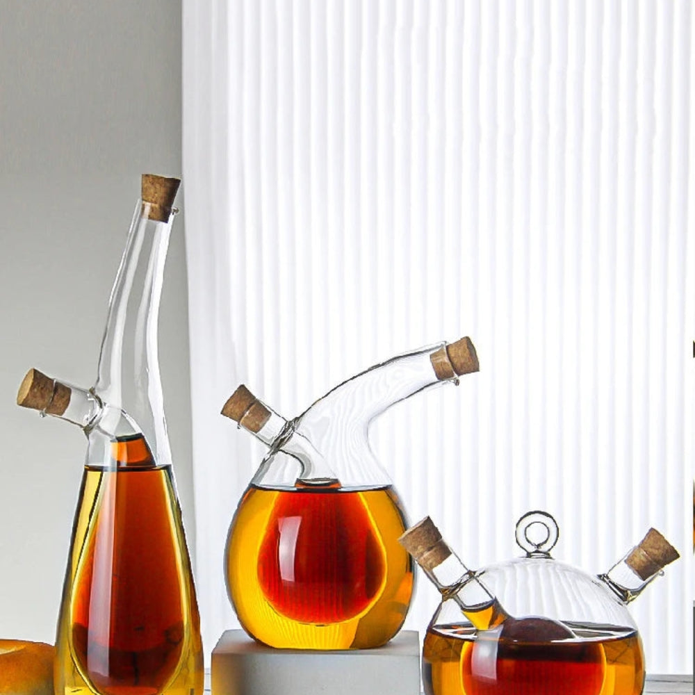 PourVista – Two-chamber dispenser set with artistic inner shapes for stylish serving of liquids