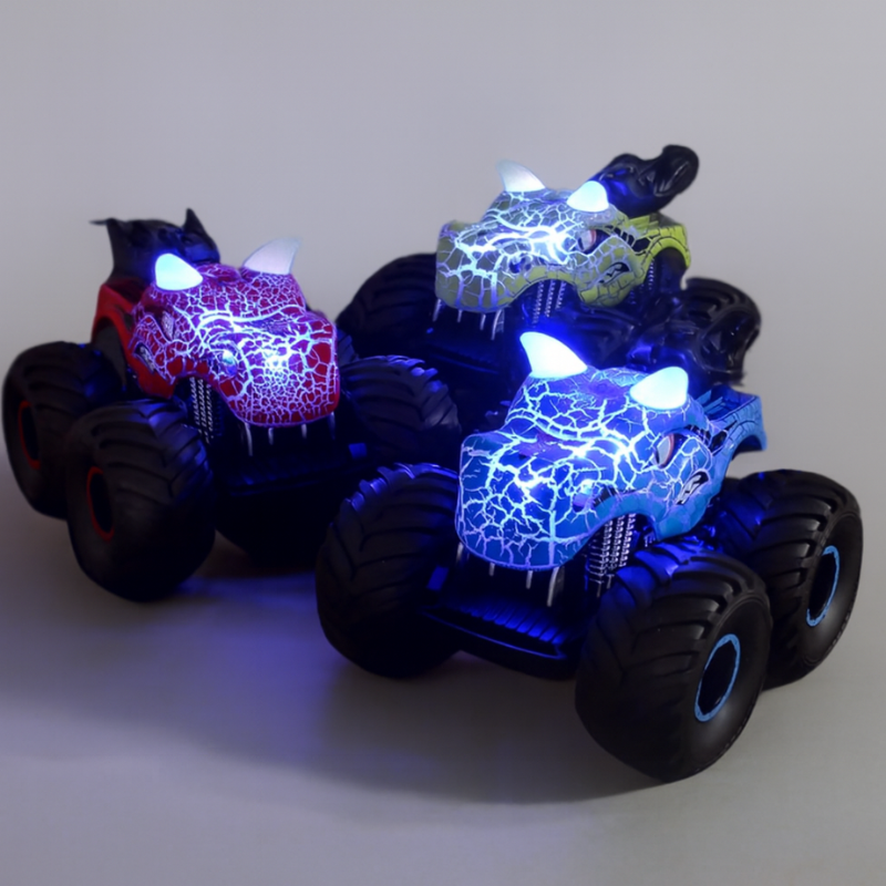 DinoBlaze – RC Monster Truck with LED Lights & Smoke Effect